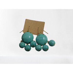 Earrings Aqua Sky Blue Color Vintage Beads Hook Drop Dangle